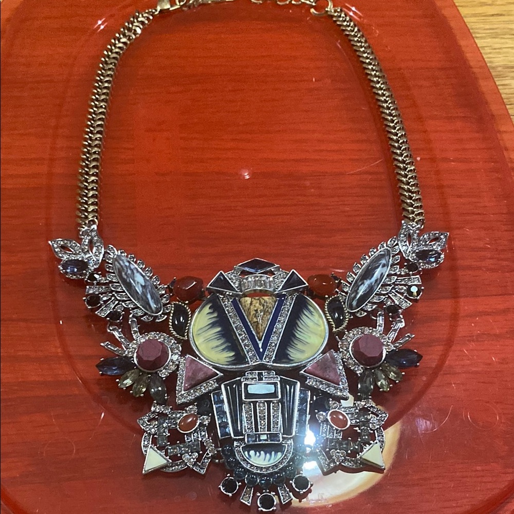 Gold and Multicolor Statement Necklace